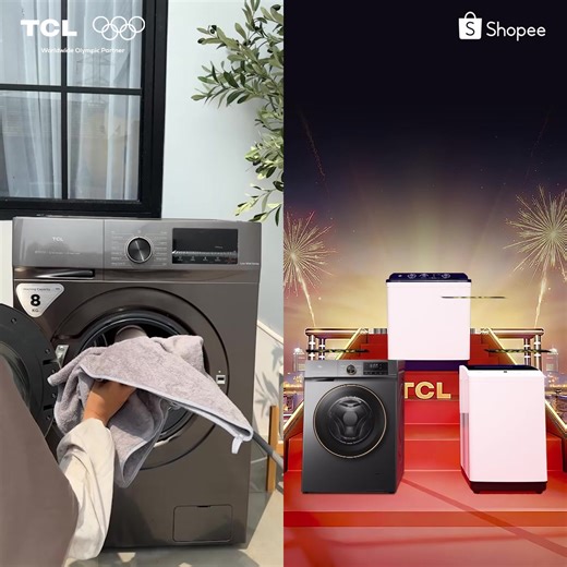 Mulai 2026 dengan cuci baju yang makin praktis dan bersih! TCL Washing Machine hadir dengan: 🌀 Gentle Wave Drum – Lembut untuk semua jenis kain 🧠 AI Smart Wash – Otomatis menyesuaikan waktu & air 🔇 Low Noise Tech – Mesin lebih senyap, hasil tetap maksimal 🎁 BONUS Luumi Detergent untuk pembelian selama promo! 💡 Hemat waktu, hemat tenaga, dan hemat biaya. 📍 Hanya di TCL Official Shop Shopee s/d 15 Januari! | TCL Indonesia