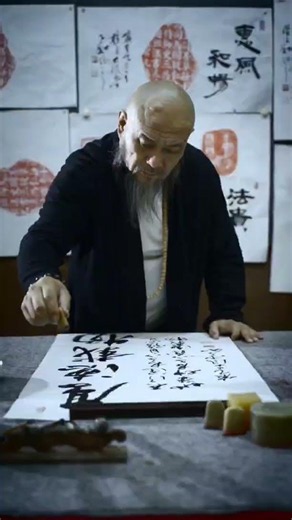 大風堂紀成老師行書作品《厚德載物》#行書 #行草 #calligraphy #書法 #tattoo #張大千 #书法家 #art #漢字#大風堂#紀成 #熱門#厚德载物