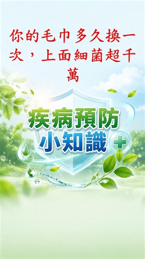 疾病预防小知识： 你的毛巾多久换一次，上面细菌超千万