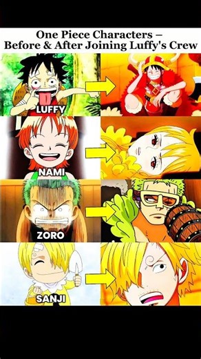 Straw Hats Before vs After Meeting Luffy 🔥 | One Piece #shorts #otaku