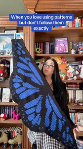 It’s ok to change things with written patterns, just don’t try to claim it as your own haha No hate on this specific pattern, I could not come up with this beast myself and it’s beautiful, I just don’t have the time to deal with flo/blo while it’s already so complex 🤣🤷🏻‍♀️ (she also says you don’t have to do it that way 🤪) it’s def why mine came out so short in the end. And if you did it for yours, you are a very powerful crocheter with more patience than I. #crochet #crocheting #butterflyca