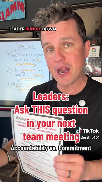 Manager vs. Leader. Managers hold their people accountable, leaders create a culture of ownership and commitment. Accountability vs. commitment. I LOVE this question for team meetings that can free our people from micromanagement to ownership. Great way to engage the team in a fresh way where they take personal responsibility of their work and business. Do THIS activity with 3 simple questions and create a culture of ownership and commitment. Perfect for new or experienced leaders. Do THIS, then