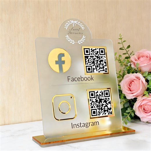 Custom Multi QR Code Sign, Acrylic 3DQR Display With Cashapp Venmo Instagram, Personalized Business Scan to Pay Sign, Social Media QR Plaque - Etsy