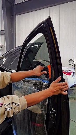 Ceramic Window Tint Installation on BMW Front Window