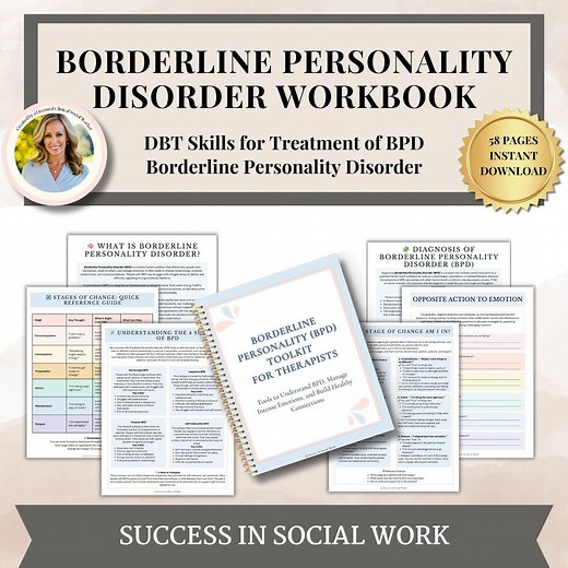 Borderline Personality Disorder Workbook BPD Worksheets Bundle, DBT Therapy Resource, Emotional Regulation & Coping Skills for Adults - Etsy