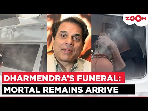 Dharmendra's LAST video | Veteran actor's mortal remains arrive at crematorium for funeral