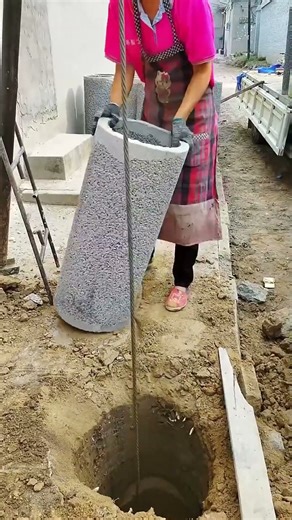 Water Well Cement Pipe Wall Installation Process - Good tools make work easy