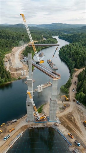 Bridge Over the River | Timelapse of Forest Engineering