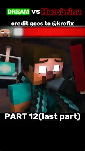 (pt12) Herobrine vs Dream | HEALTH BARS Animation |credit goes to @krefix | #herobrine #dream @dream