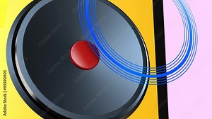 Audio speaker animation with vibrating membrane and visual sound representation