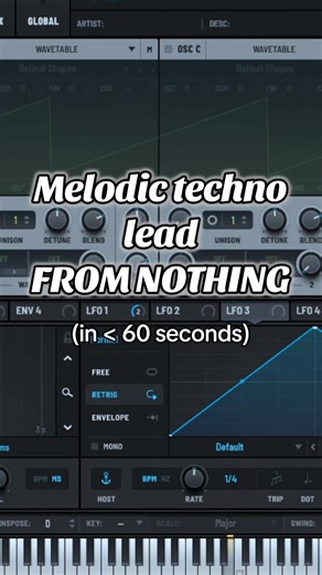 Make this sound in less than 60 seconds. All parameters are on screen, pause and follow along in your DAW. Save this for later to try it in your own track. #melodictechno #sounddesign #musicproduction #producerlife #technoproducer