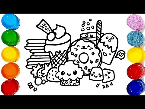 Kawaii Food Drawing Easy|Step by Step Kawaii Food Drawing&Coloring for Kids|Cute Kawaii Food Drawing