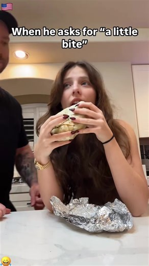 Eating my girlfriend food to get her reaction 😂🤣 #haha #funnyvideos #fypシ #couple