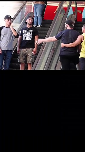 Touching Hands on the Escalator! 🤣 #funny #comedy #funnyvideos #pranks #escalatorprank #touchinghands
