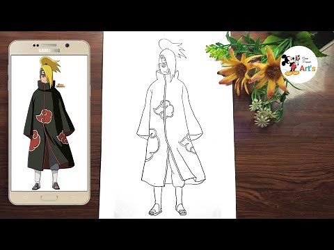 How To Draw Deidara Full Body || Deidara from Naruto || Anime Drawing Step by Step