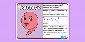 Grade 3 English Punctuation The Comma Poster (CAPS Aligned)
