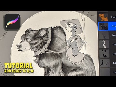 Easy way to Color a Black & White Drawing or Sketch in Procreate | Simple Step by Step Tutorial