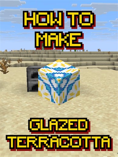 Recipe 158 | Learn how to craft Glazed Terracotta in Minecraft. You use it to create patterned decorative blocks. You will need (check out our videos if you haven’t crafted them yet): - white dye (or any other dye) - a furnace (Remember: you can use any log as fuel — not only coal) You will learn: - How to craft clay - How to smelt clay into terracotta - How to craft stained terracotta - How to smelt stained terracotta into glazed terracotta Like, love, follow and subscribe for more quick Minecr