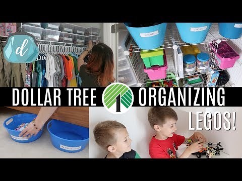 DOLLAR TREE ORGANIZING 💚 Actually realistic LEGO organization for kids!