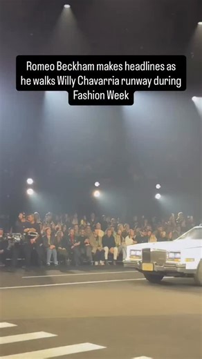 Like mother, like son. Those fashion genes run strong in the Beckham family, as Romeo walked the runway for Willy Chavarria at Paris Fashion Week. Video credit goes to Romeo’s proud girlfriend, Kim Turnbull, who cheered, “Go baby go.” 🙌 🎥: kim_turnbull | HELLO!