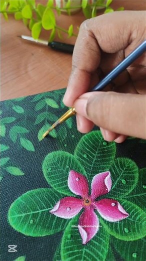 mini canvas painting 🩷💚 #youtubeshorts #art #painting #acrylicpainting #viral #shorts #fyp #fypage