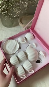Sweejar Porcelain Tea Set for Little Girls,Kitchen Toys Tea Party Set for Kids Toddler Kitchen Pretend Toy Include Children Teapot, Cup & Saucer Set of 4, Sugar Bowl and Cream Pitcher(Pink Polka Dot)