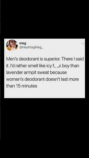 men's deodorant vs women's | Subscribe for more #motivation 😊👍