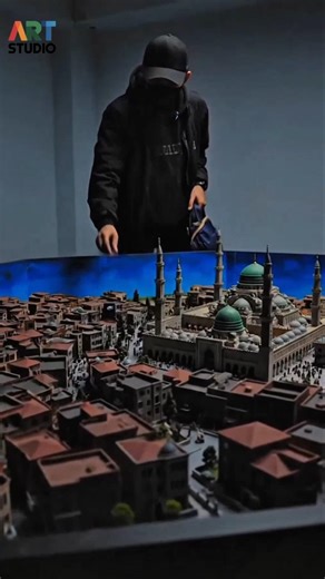 Wait for the lights... 💡 Miniature Al-Masjid an-Nabawi #shorts