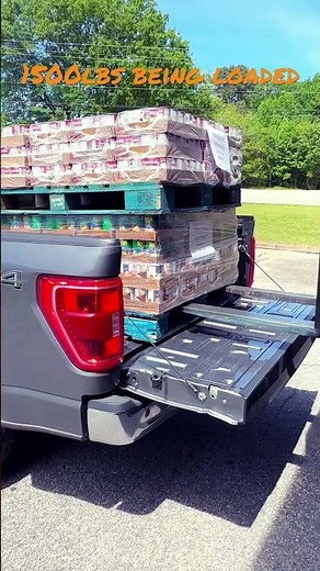 Testing the payload of the 2022 Ford F150. 1500 lbs of canned goods being loaded. #ford #f150