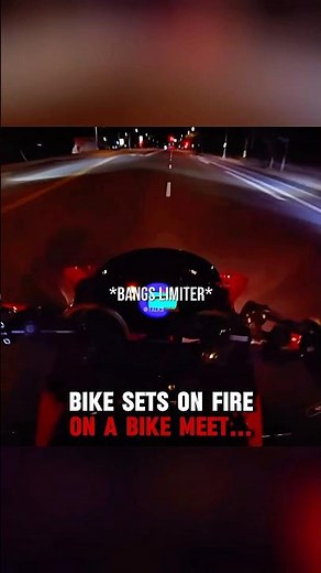 Bike sets itself on fire at bike meet‼️🤯