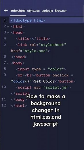how to make a background color changer in html