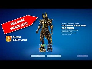 Unlock GOLDEN EXALTED ICE KING skin FAST Guide in Fortnite! (Battle Pass Rewards)