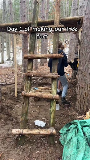 Lmk how we’re doing so far #treefort #fort #outdoors #viral #fyp | treehouse