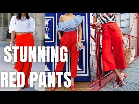 Stunning Red Pants Outfit Ideas. How to Wear Red Pants for Spring Summer?