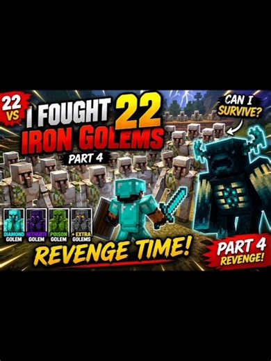 I fought 22 iron golams part 4 revenge time #minecraft