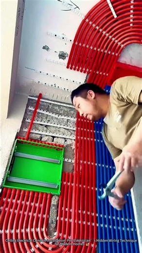 Ceiling Electrical Conduit Installation! Pro Electrician’s Hidden Wiring Technique for Modern Homes🔥