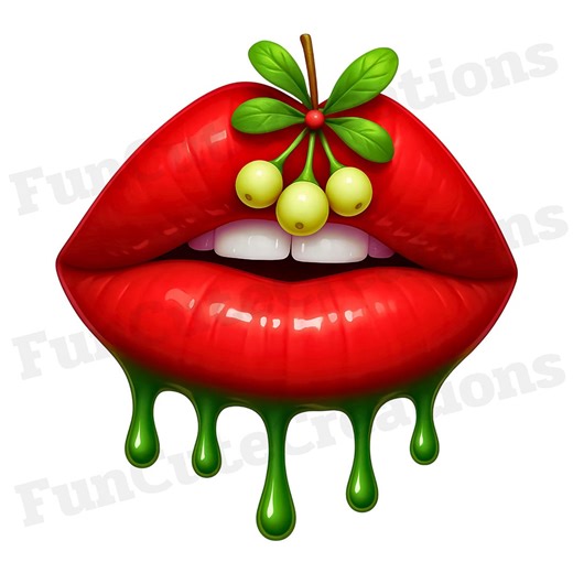 Mistletoe Kiss Dripping Lips PNG, Glossy Red Lips PNG, Christmas Kiss PNG, Festive Lips Clipart, Christmas Shirt, Holiday Lips Design - Etsy