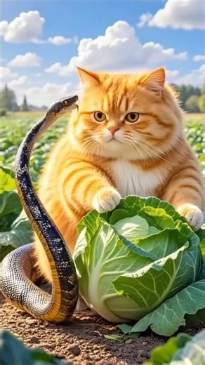 Orange cat bitten by snake. #usa#usa#snakebite#orangecat#animaldrama
