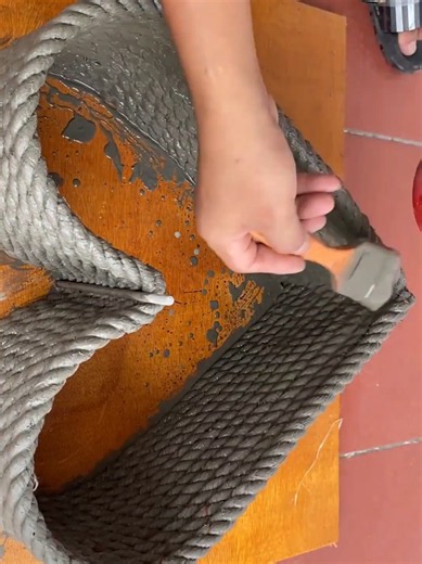 pat1:Repurpose an old piece of rope and some cement to create a stunning planter for your garden Thanks for watching, subscribe & share!