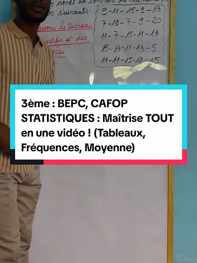 3ème : BEPC, CAFOP STATISTIQUES : Maîtrise TOUT en une vidéo ! (Tableaux, Fréquences, Moyenne) 📈 #MathsFacile #BEPC2026 #CoteDIvoire #Statistiques #Maths3eme