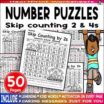 Skip Counting  2s and 4s  1 - 3 grade fun worksheets math dice games   Go Power