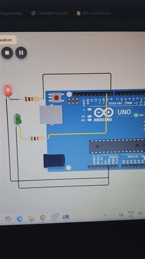 Two led blinking with resistor #iot #coding #olevel #arduino #practical
