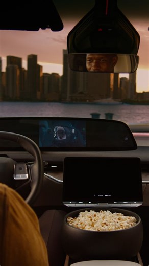 Lucid Motors on Instagram: "Go from driving to drive-in. With a 34-inch, 6K OLED display and 22-speaker Surreal Sound Pro spatial audio with Dolby Atmos, future software updates will let you turn your Lucid Gravity cabin into a fully immersive cinematic experience."