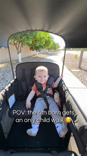 In a giant stroller wagon to boot 😆 #sahm #momof4 #mamamoment #azmama