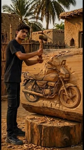 Splendor Plus Made By Old Carpenter|| Amazing Wooden Art 😱|| #splendor #woodstatue #woodscraft