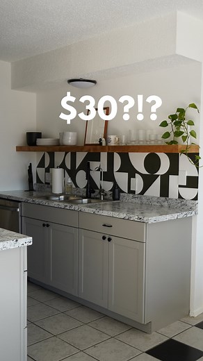 One $30 can of paint and a crazy idea later…… this kitchen feels so much more like me 🕺🏼 This budget friendly kitchen refresh is still one of my favorite projects to date! Check out the full process in my new YouTube video 🙌 (link in bio!) #budgetfriendlydecor #kitchenbacksplash #paintedbacksplash #kitchendesign | Dawson DIY