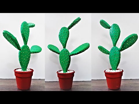 How to make artificial cactus - Cardboard Cactus - DIY Cactus - DIY Artificial Cactus Plant