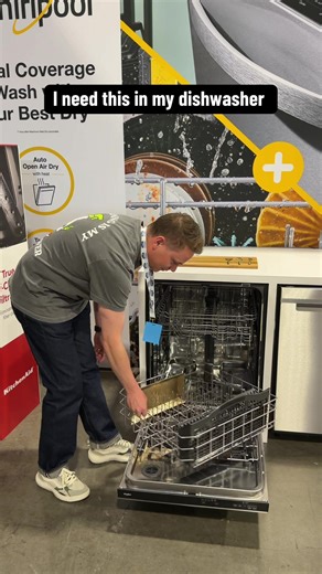 I was recently at the Lowe’s Creator Sunmit and got to see and test out a ton of new products. This dishwasher rack from Whirlpool was one of my favorites!