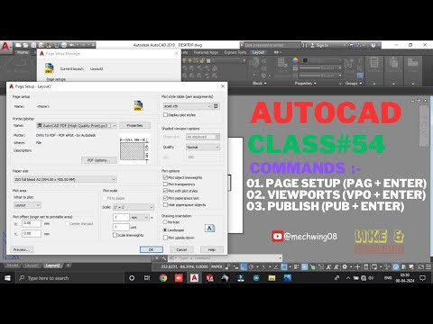 Page Setup Command | AutoCAD Page Setup Tutorial | How To Set Up Pages In AutoCAD | AutoCAD Class 54