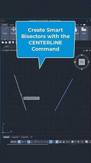 AutoCAD Trick! Create Smart Bisectors with the CENTERLINE Command ✏️